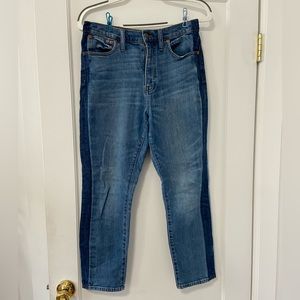 Madewell High Rise Slim Boyjean: Two Tone Tuxedo
